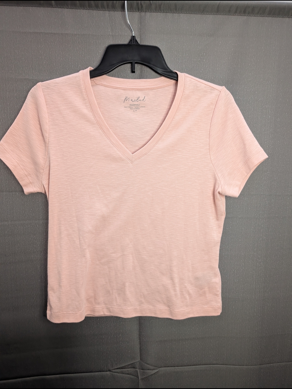 Marled Blush Pink V-Neck Short Sleeve Tee